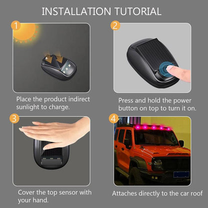 Wireless Solar RGB Roof Lights for Trucks Remote Control Strobe Cab Lamps