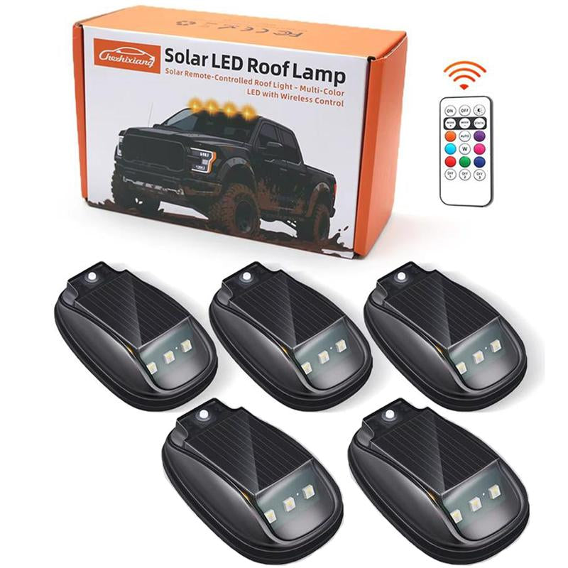 Wireless Solar RGB Roof Lights for Trucks Remote Control Strobe Cab Lamps