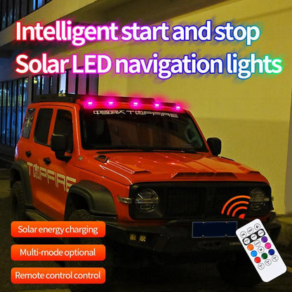 Wireless Solar RGB Roof Lights for Trucks Remote Control Strobe Cab Lamps